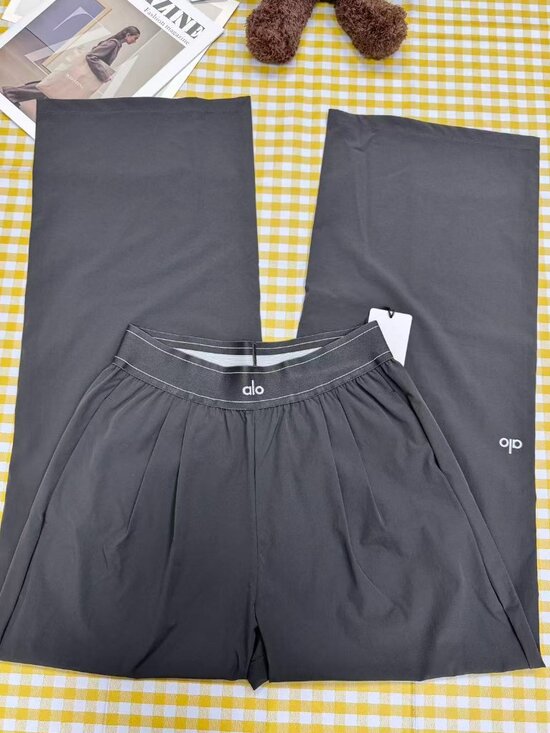 ALO Yoga Pants - Dark grey ALO Yogo Suit Up Trousers 👖 Wide-leg pants Fashion 😆 NWT